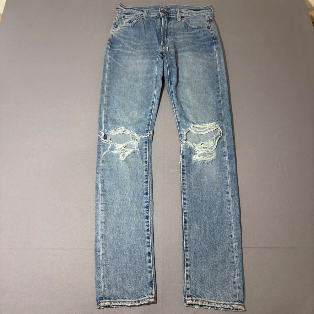 Levi's 505 C Jeans Womens 26 Blue Distressed Ripped Slim Straight Leg Denim